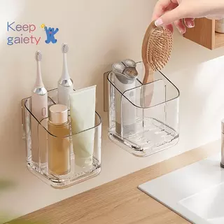 [Kpt-t] ที่ใส่แปรงสีฟันแบบกาว Wall Bathroom Storage Ra Shower ยาสีฟันที่เก็บ Ra สําหรับห้องอาบน้ําห้องนอนหน้าแรก [ใหม่]