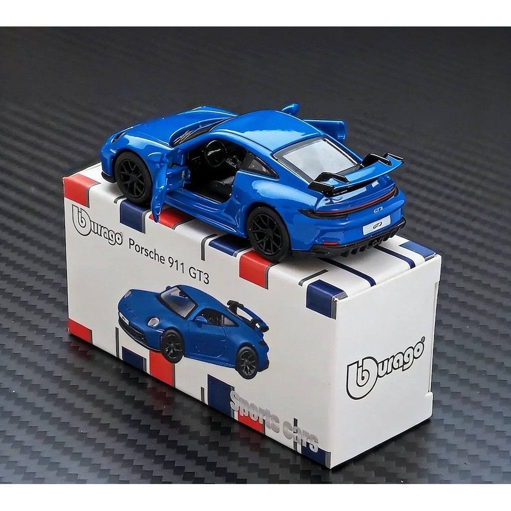 Mybeautyhouse Bburago 1:64 สีฟ้า 911 GT3 Racing กีฬารุ่น Diecast รวบรวมจอแสดงผลรถโลหะ BN