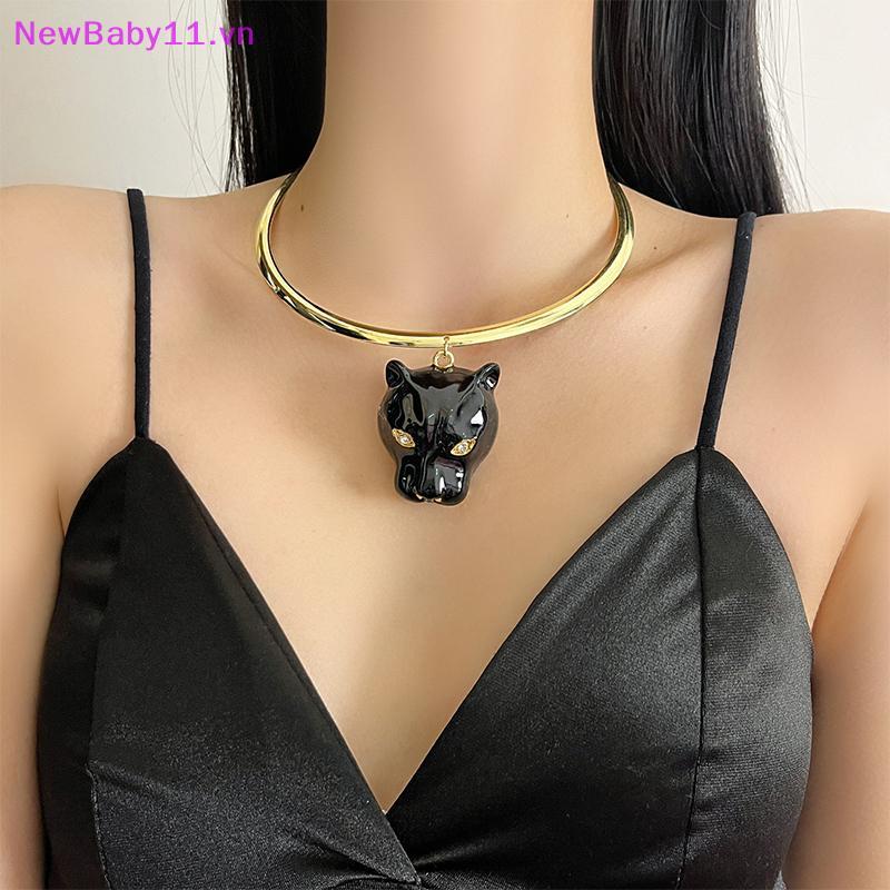 NewBaby Elegant เคลือบเสือดาวจี้ Nelace สําหรับผู้หญิงหรูหรา High-End Queen สไตล์ Clavicle Chain Dai