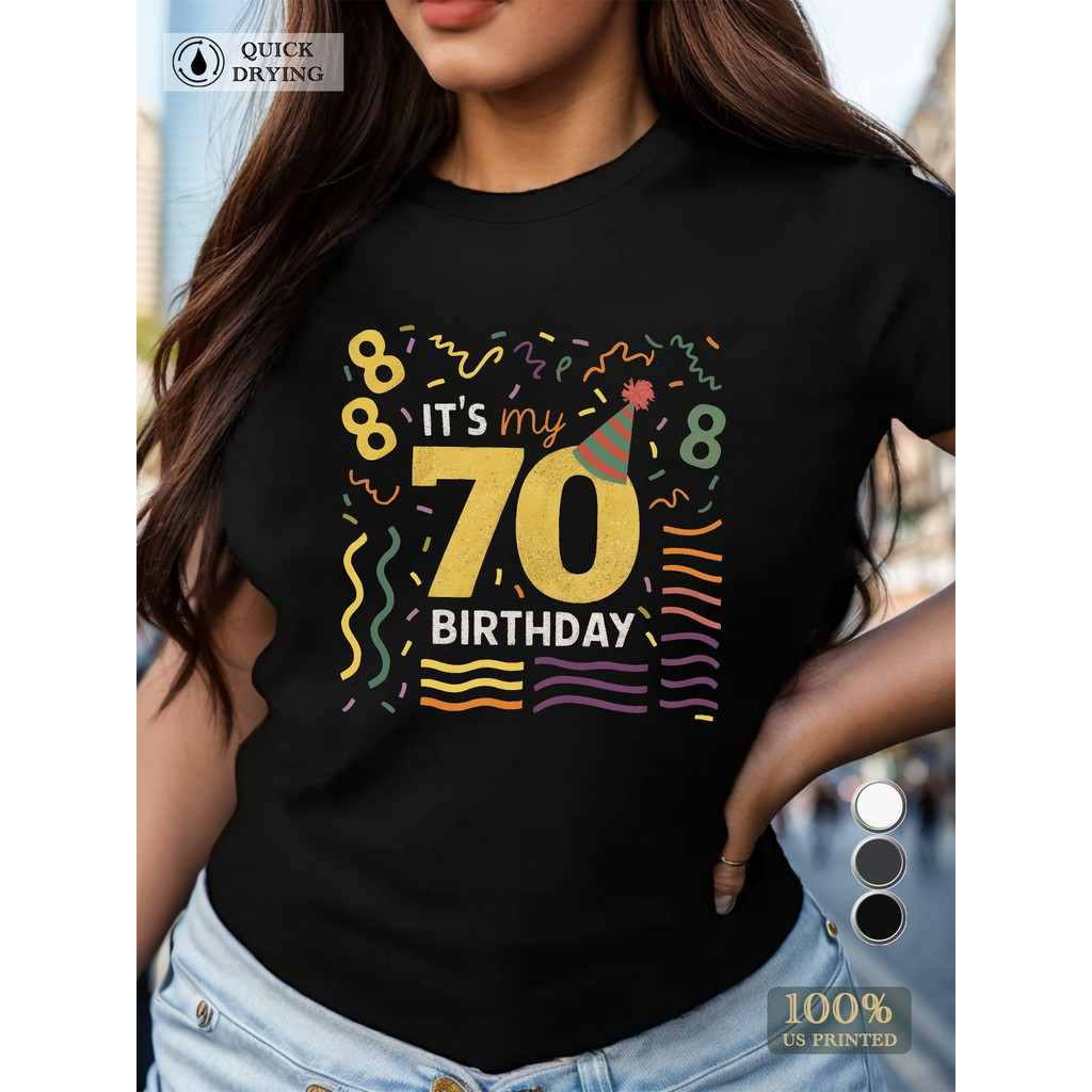 COD70th Birthday Celebration เสื้อยืดผู้หญิง COMFIT เกาหลี VCZS