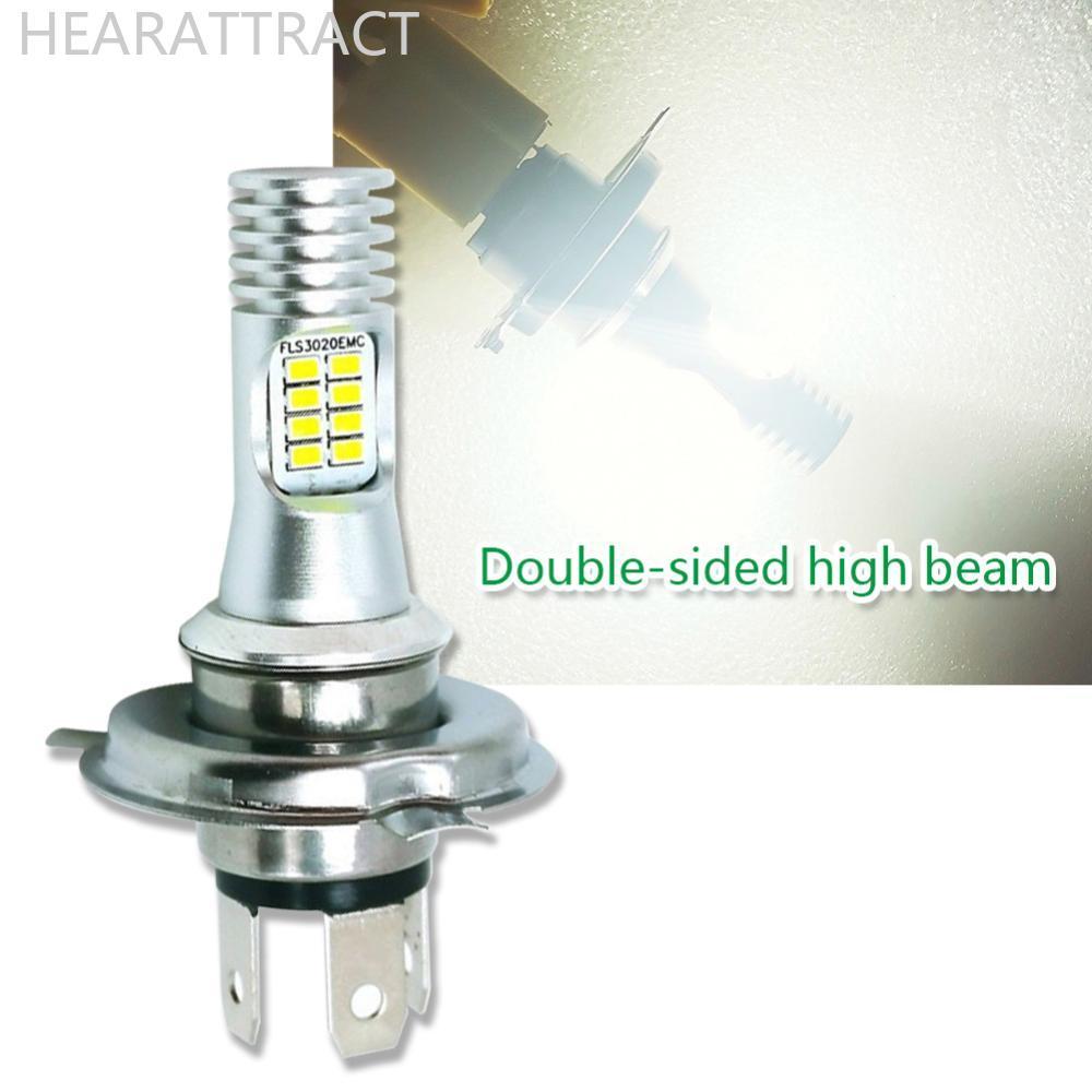 HEARATTRACT 1 PC 16SMD 3020 LED รถจักรยานยนต์สกู๊ตเตอร์ไฟหน้า DRL สูงต่ําหมอกสีขาว H4 P15D BA20D H5K