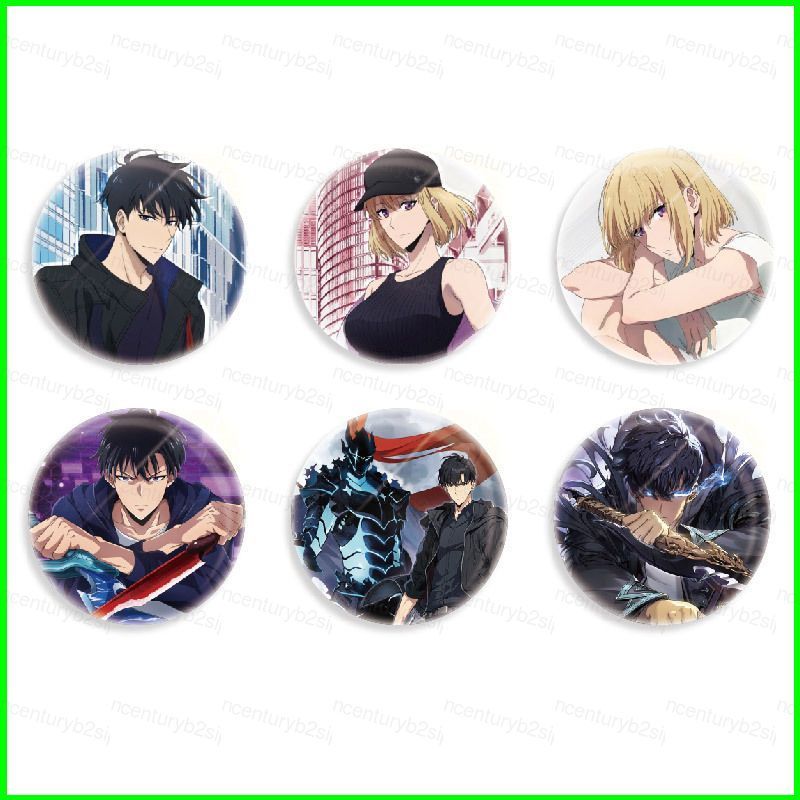 G2P Solo Leveling Sung Jin-Woo Tinplate Laser Badge กระเป๋าเป้สะพายหลังอุปกรณ์เสริมอะนิเมะอุปกรณ์ต่อ
