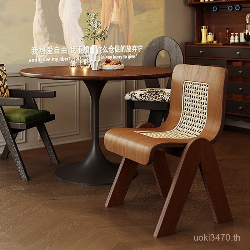 Mingyi เก้าอี้หวายเฟอร์นิเจอร์โรงงาน c Designer Retro ครัวเรือนยุคกลางโต๊ะรับประทานอาหารเก้าอี้ Luxu
