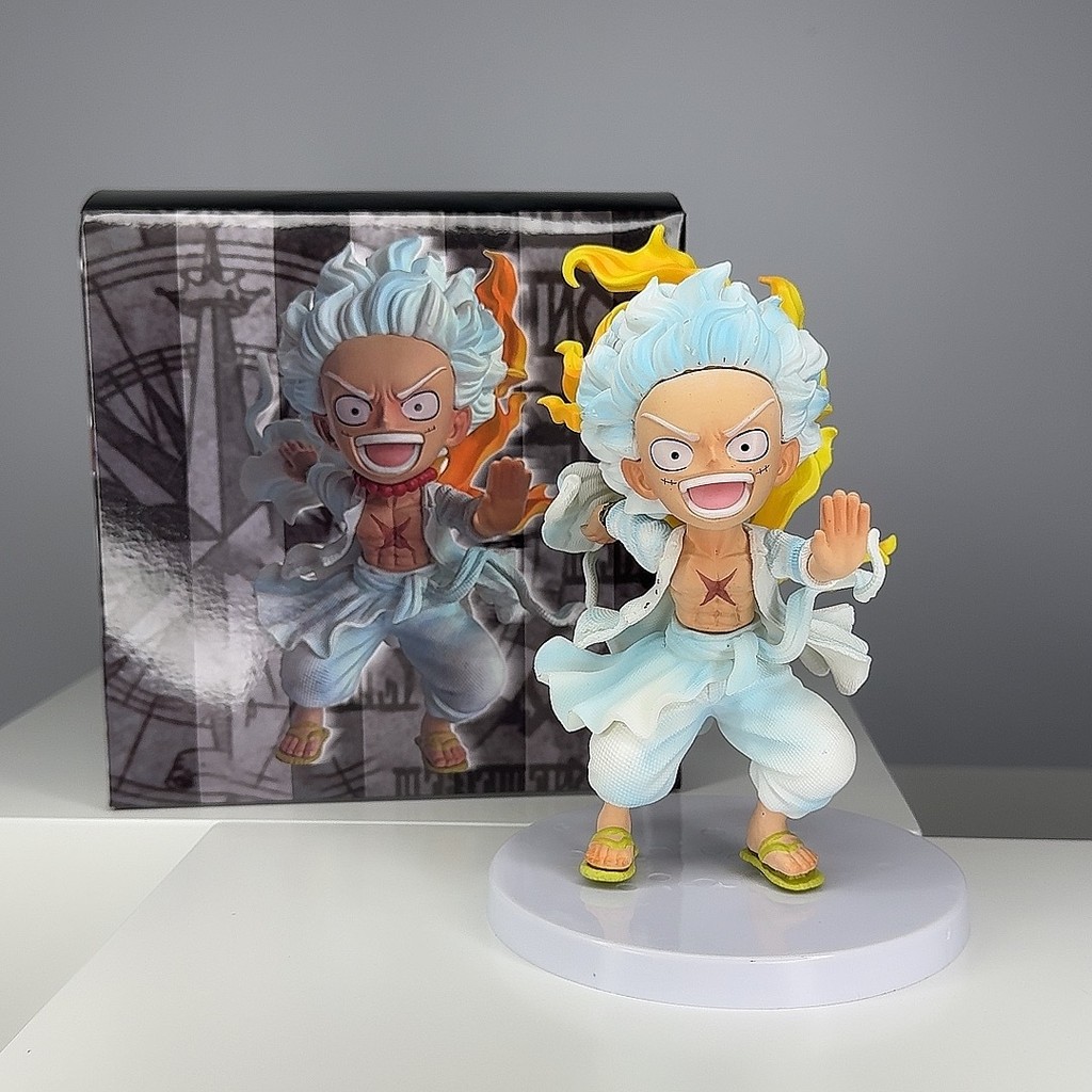 One Piece เปลวไฟรูปแบบ Nika Luffy เปลวไฟ Nika Luffy มือสํานักงานตุ๊กตาตกแต่งรุ่นอะนิเมะ 3.20