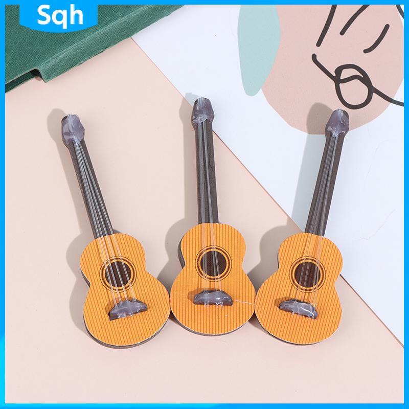 Bri Dollhouse Miniature Instrument มินิกีตาร์สําหรับตกแต่งบ้านของเล่นเด็กไม้ ywr