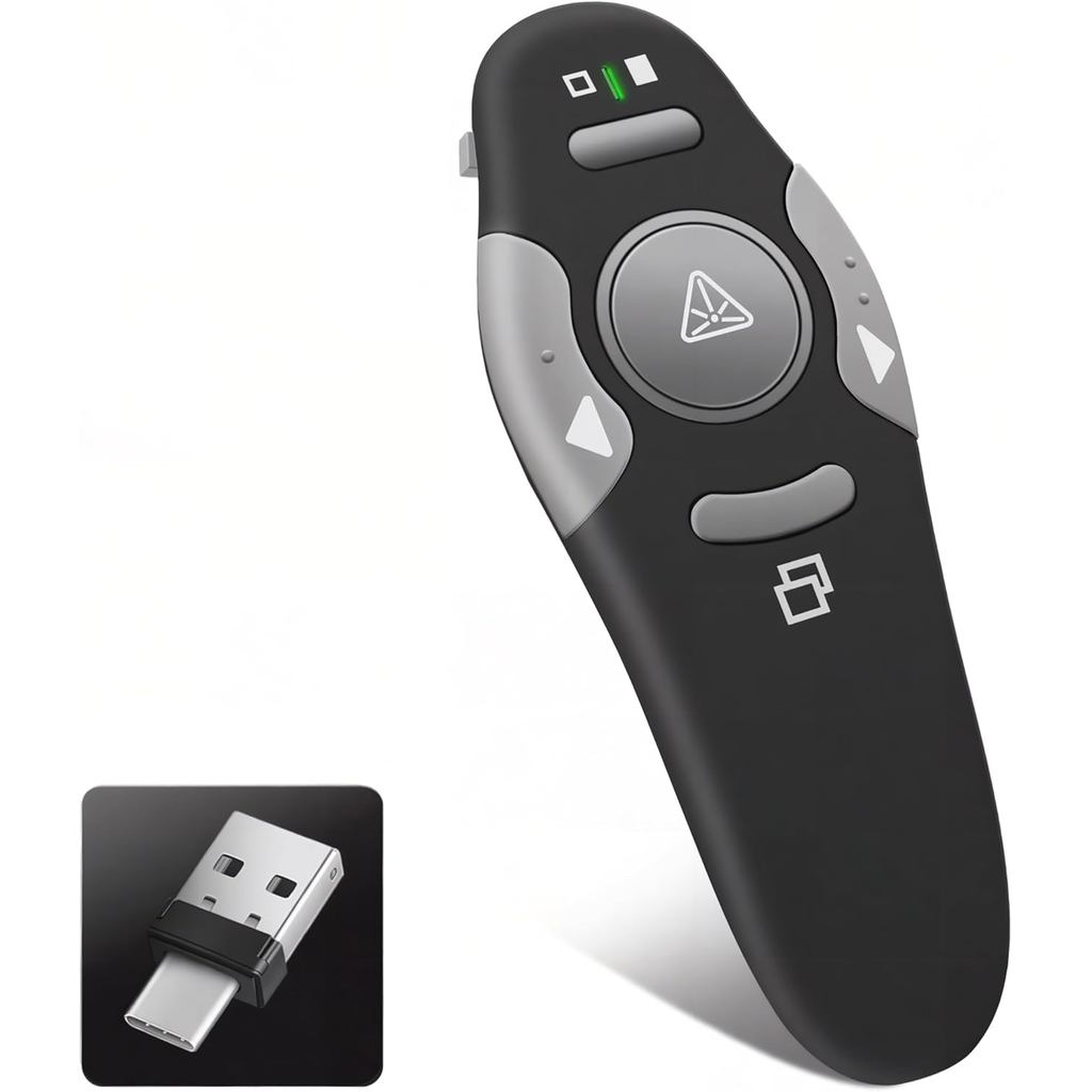 Presentation Clicker Remote, Type C&USB Wireless Presenter, PowerPoint Clicker, Slide Advancer Contr