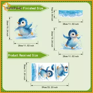 HOME Swimming Little Penguin Toilet Stier, กันน้ําแบบมีกาวในตัว, รูปลอกตกแต่งห้องน้ํา, ที่หุ้มที่นั่งชักโครก Stier TH