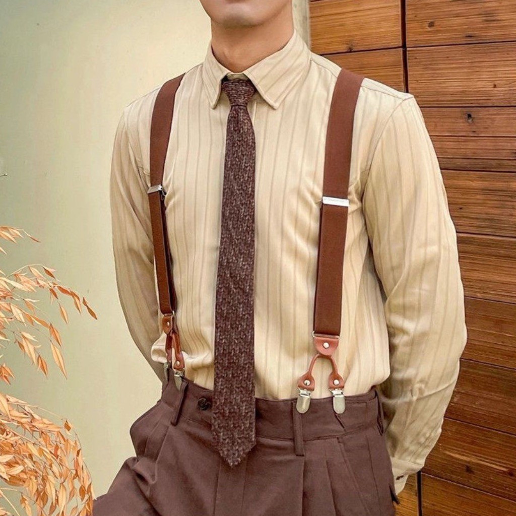 สายรัดแฟชั่นผู้ชาย3.5เซนติเมตร/1.98นิ้ว ย-กลับ6คลิปโลหะปรับยืดหยุ่นกางเกงวงเล็บ สายรัด สําหรับผู้ชายหนักใหญ่และสูงของขวัญสําหรับสามีพ่อ