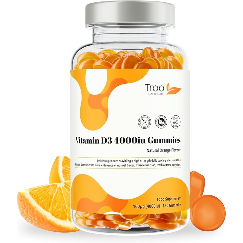 Troo Health Care วิตามิน D3 4000IU กัมมี่รสส้มธรรมชาติ เพิ่มภูมิคุ้มกันและบำรุงกระดูก