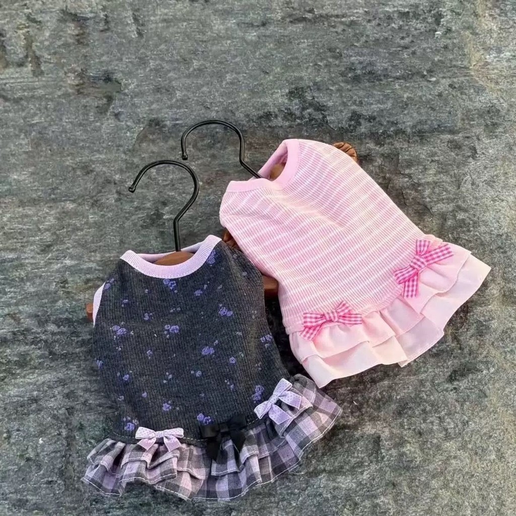 Small Medium-Sized Dog Bichon Maltes Cute Dog Dress Pet Summer New Style Sweet Bow Dress