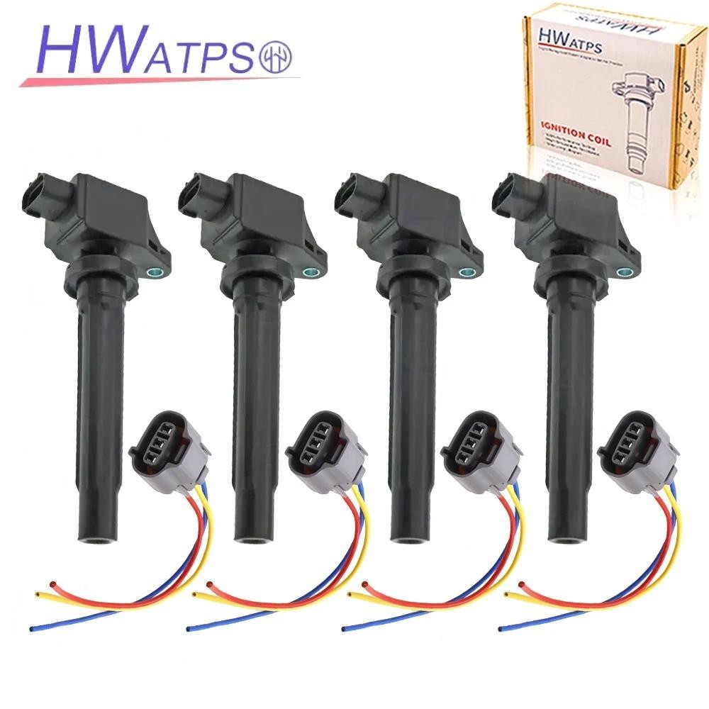 4PCS 33400-65J00 คอยล์จุดระเบิด 33400 65J00 เหมาะกับ Suzuki Grand Vitara 06-08 2.7L SX4 07-09 2.0L 3