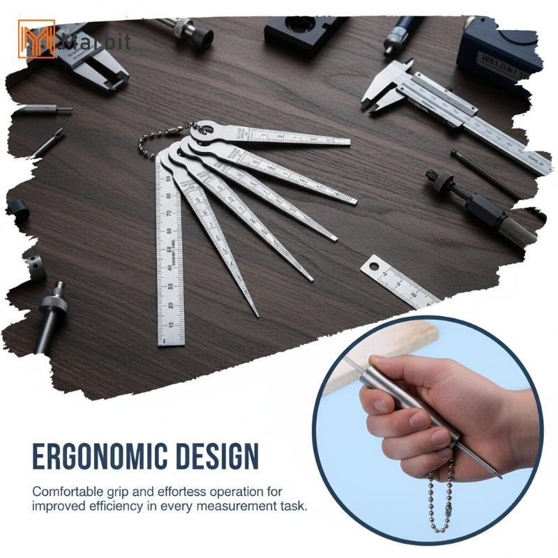 Marbit แบบพกพา Feeler Gauge ชุด 6 ชิ้นเหล็ก Taper เครื่องมือตรวจสอบสําหรับวาล์ววัดรูที่ถูกต้อง Calibration การตั้งค่าซ่อมรถยนต์ null