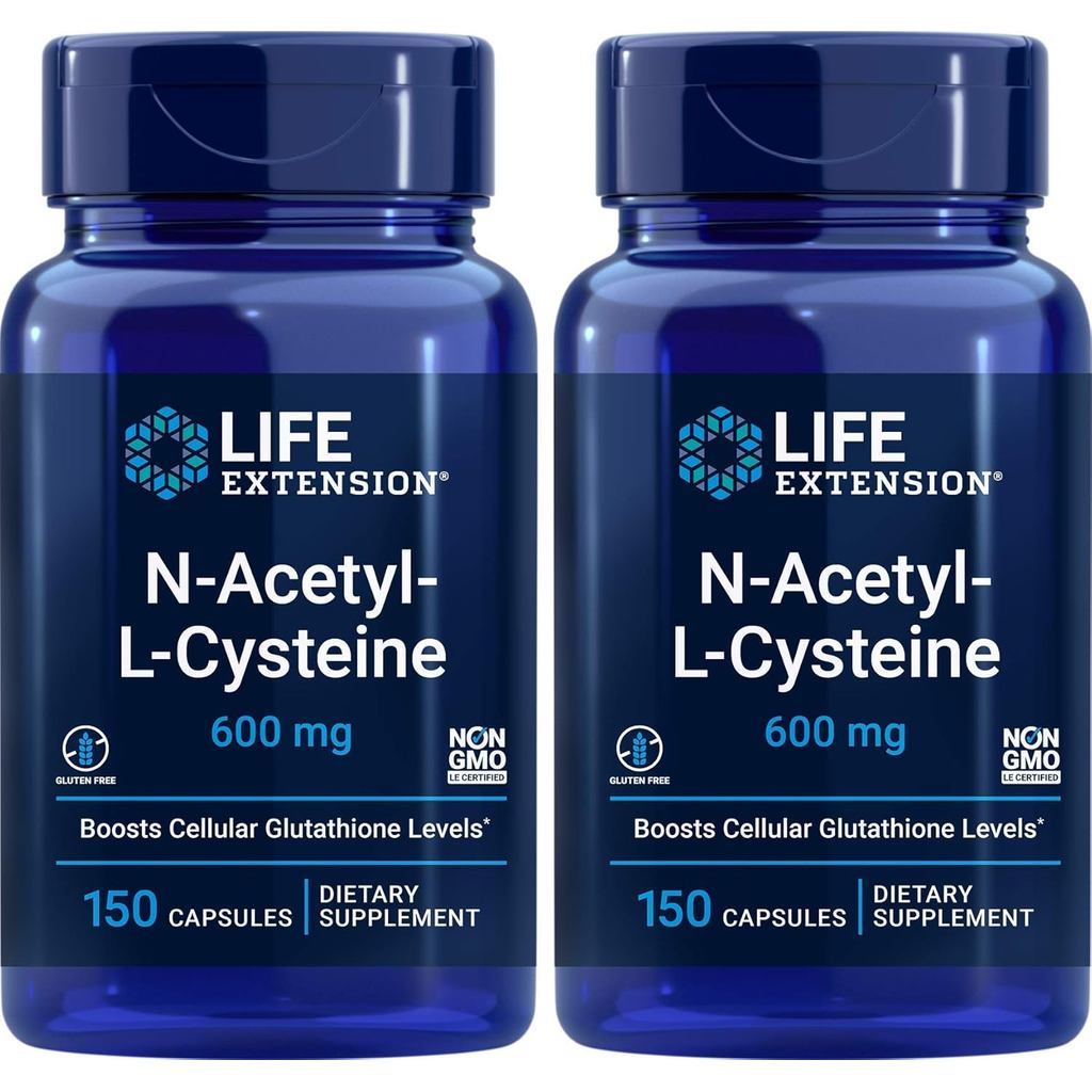 Life Extension N-Acetyl-L-Cysteine (NAC) 600mg, 150 แคปซูล (แพ็ค 2 ชิ้น)