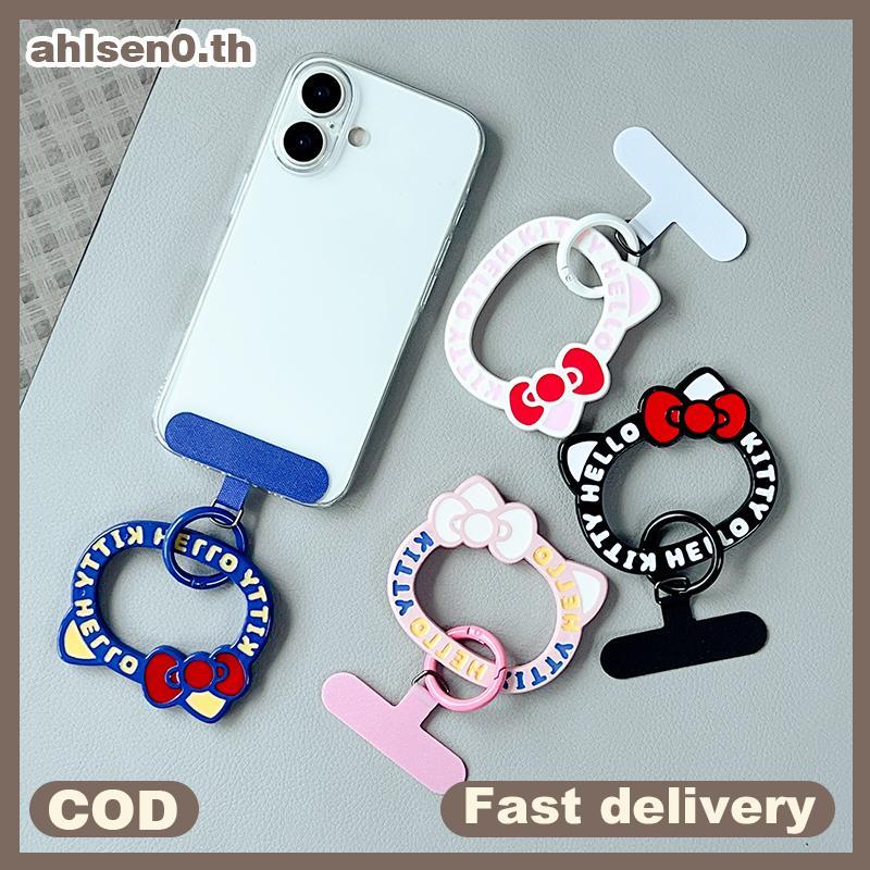 Ahlsen0 Hello Kitty โทรศัพท์มือถือ Lanyard Anti-lost สร้อยข้อมือแบบพกพาสําหรับ 16 15 Xiaomi Samsung เชือกแขวนพวงกุญแจรถ th