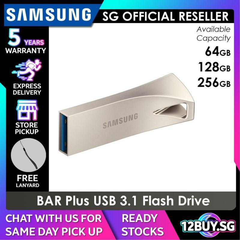 Samsung Bar Plus 300MB/s USB 3.1 Thumb Drive แฟลชไดรฟ์ไดรฟ์ปากกาไดรฟ์ USB 64GB 128GB 256GB MUF-BE 12