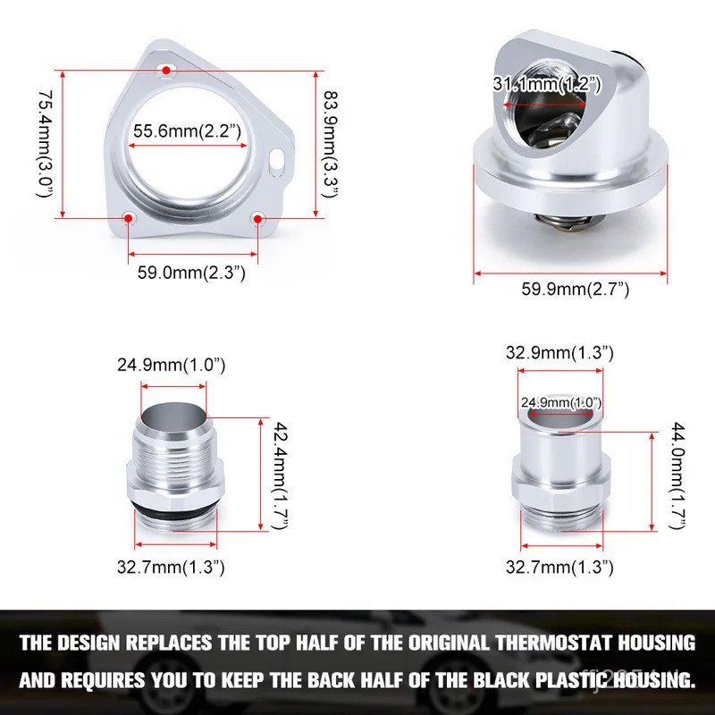 PQY - Universal K20 & K24 รถเครื่องยนต์ Cooling ส่วนประกอบหมุนคอเทอร์โมที่อยู่อาศัย PQY-CTT01 C3OG