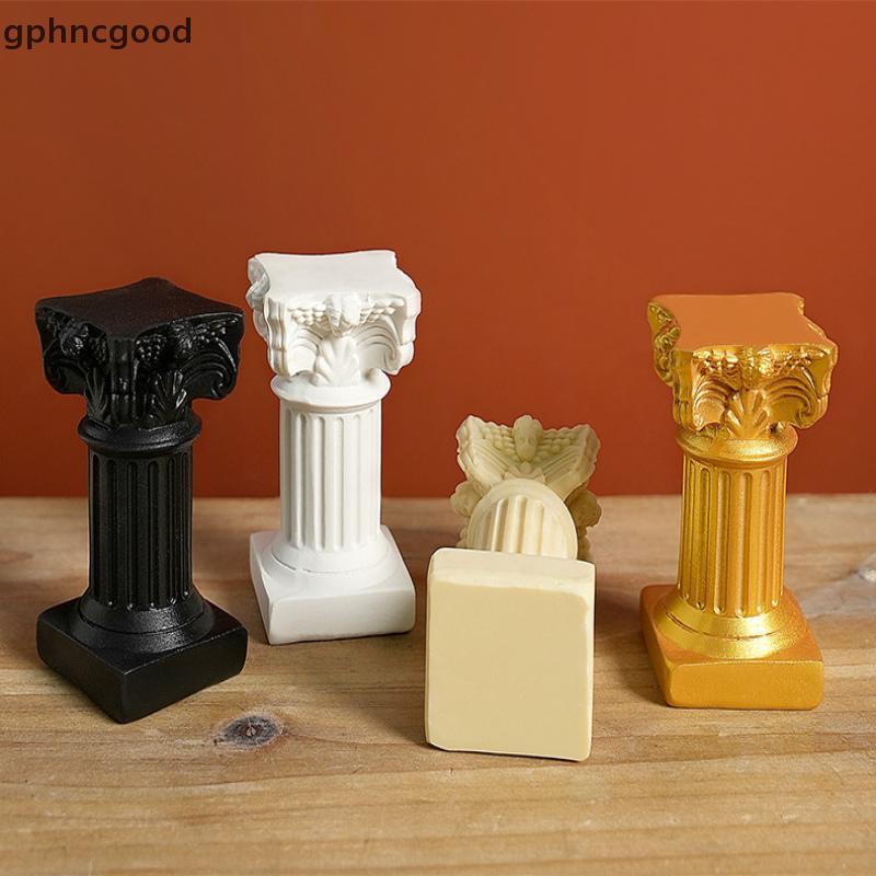 [GPH] เสาโรมันคอลัมน์กรีกรูปปั้นPestle CandlestiยืนFigurineประติมากรรมบ้านในร่มDinning Roomสวนทิวทัศ