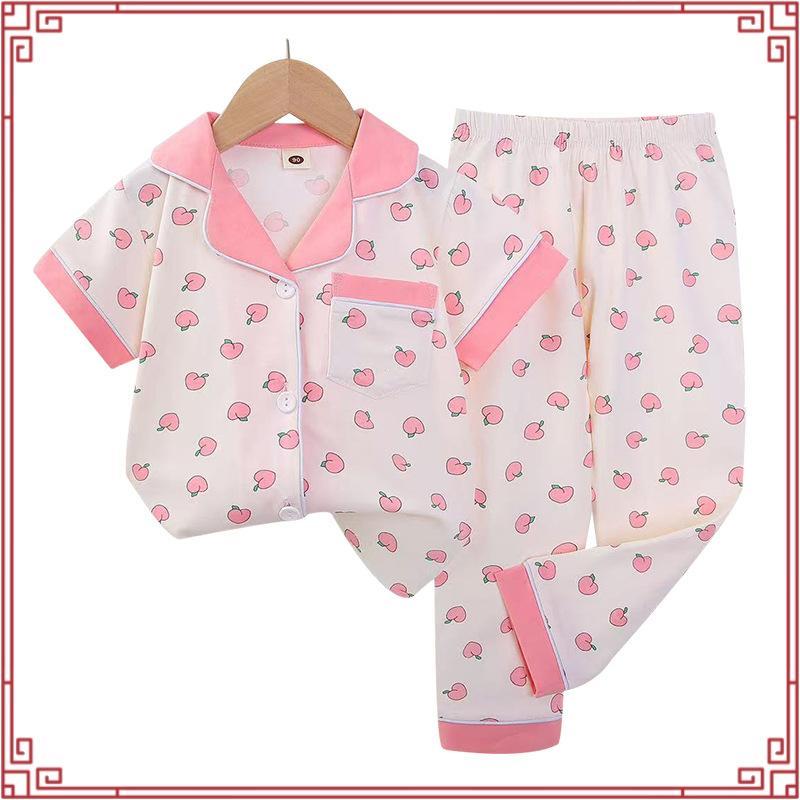 Amusantชุดนอนแขนสั้นคอปก ลายบล็อคไม้ตัวต่อน่ารักๆ EH1K69,EH1K78