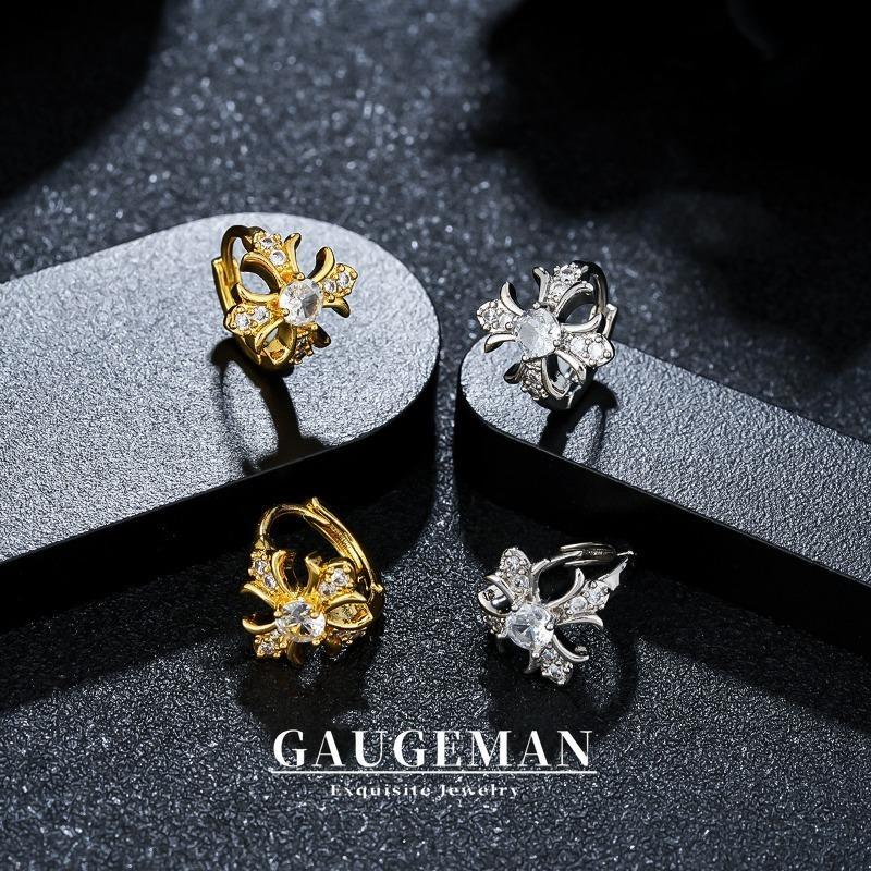 ต่างหู GAUGEMAN แบบวงกลมประดับพลอยซิทรอน สำหรับผู้ชายและผู้หญิง สไตล์หรูหรา พอดีกับทุกรูปทรงใบหน้า