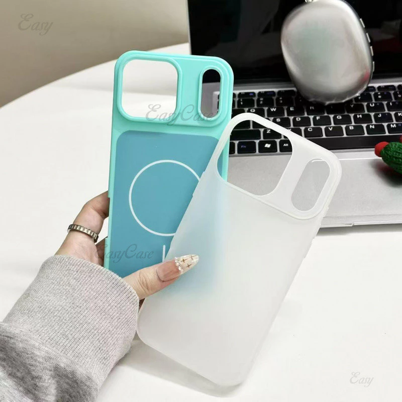 วุ้นแม่เหล็กสีคู่ 2-ใน-1 เคสแข็งสําหรับ ไอโฟน 17 16 15 14 13 มือโปร สูงสุด กันลื่นและป้องกันการตกกระแทกฝาหลัง thumbnail 5