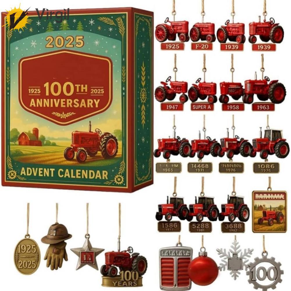 [Virgil.th] Tractor 100th Anniversary Advent Calendar 24 Day Xmas Countdown Calendar Pendant