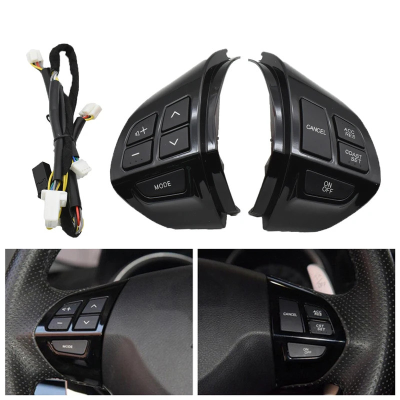 HL Piano black Bluetooth Phone Cruise Control ปุ่มสวิตช์พวงมาลัย สําหรับ Mitsubishi Pajero/Montero S