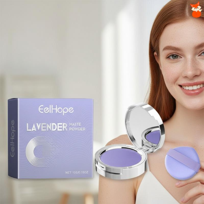 [AD] Lavender Matte Powder Oil Control Setting Powder กันน้ํา Smoothing Makeup Foundation Powder พร้