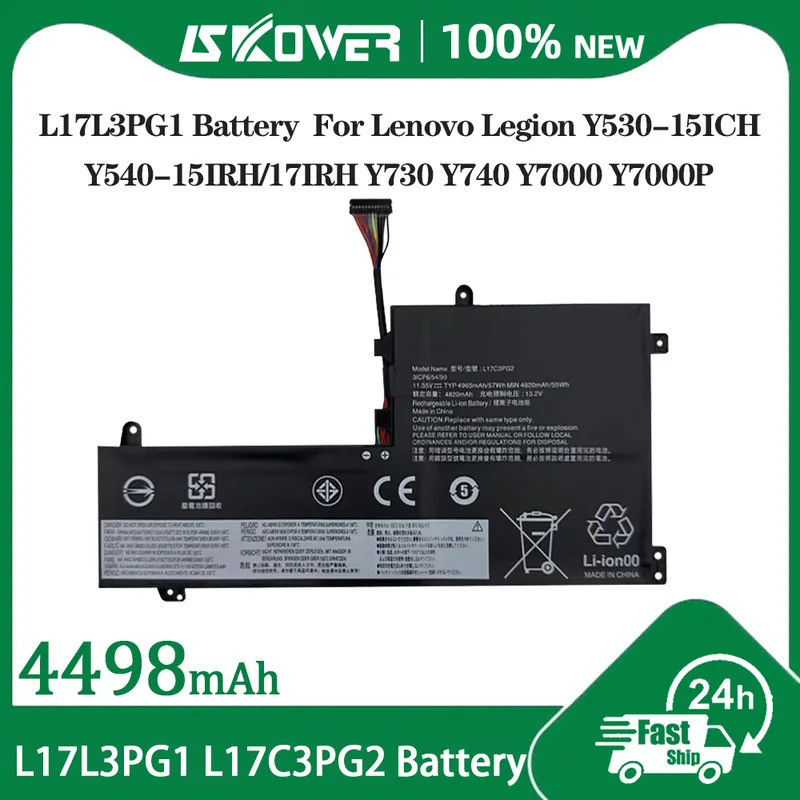 แบตเตอรี่ SKOWER L17C3PG2 สำหรับ Lenovo Legion Y530-15ICH Y540-15IRH/17IRH Y730 Y740 Y7000 Y7000P L1