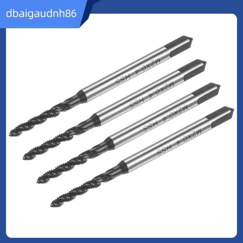 READY STOCK4pcs เกลียวขลุ่ยต๊าปเกลียว, M2 X 0.4 Nitride เคลือบเมตริกสกรูแตะ, เครื่องมือต๊าปเกลียวเคร