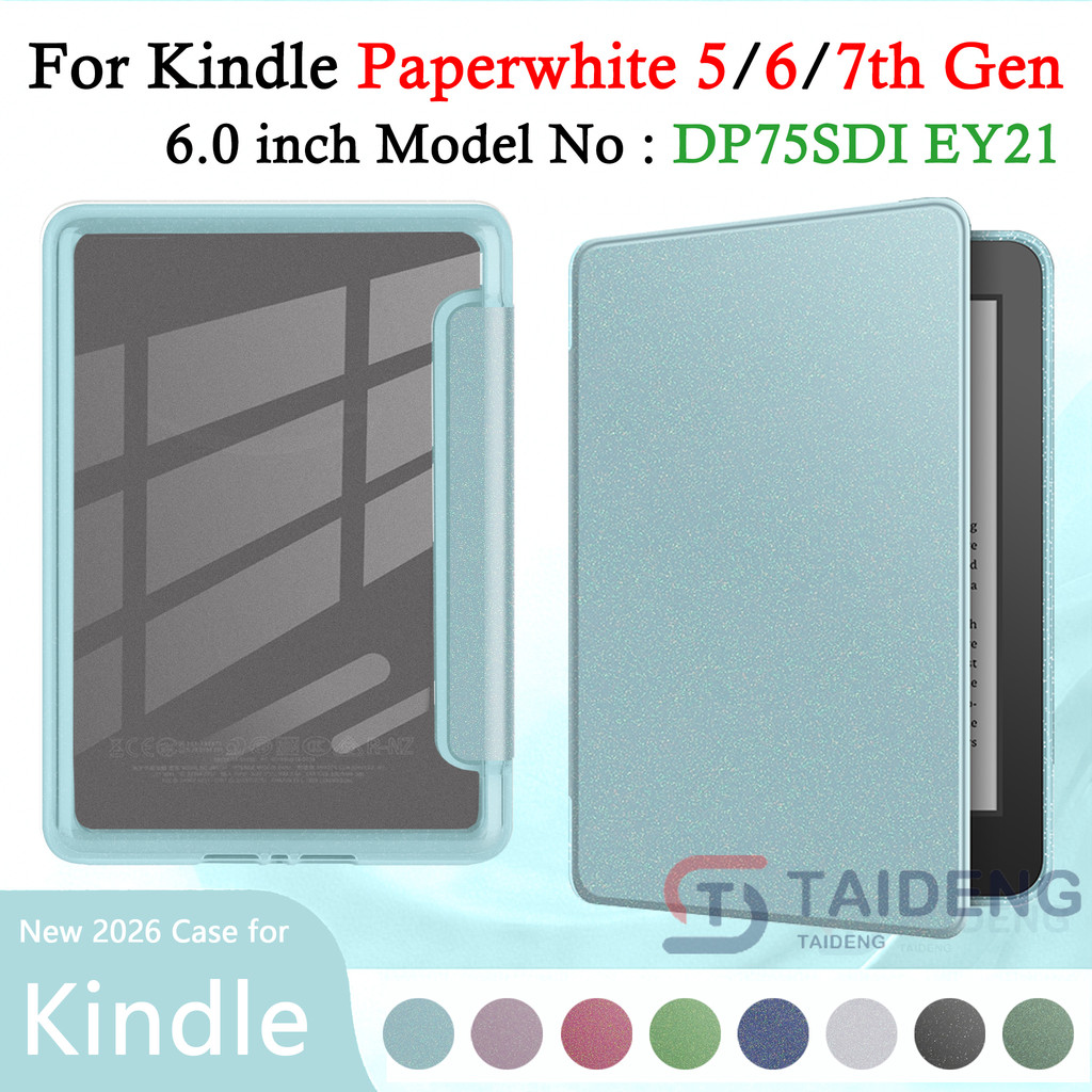 สําหรับ Kindle Paperwhite 7 / 6 / 5th Gen DP75SDI EY21 6.0 E-Reader แฟชั่น Glitter Finish อะคริลิคกร