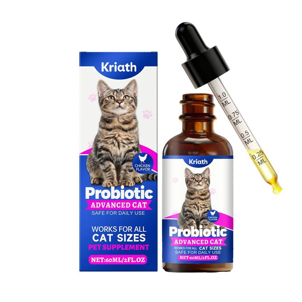 Natural Cat Probiotic Drops 60ML Collagen Herbal Extract Immune Gut Digestive Pets Health Dietary Su