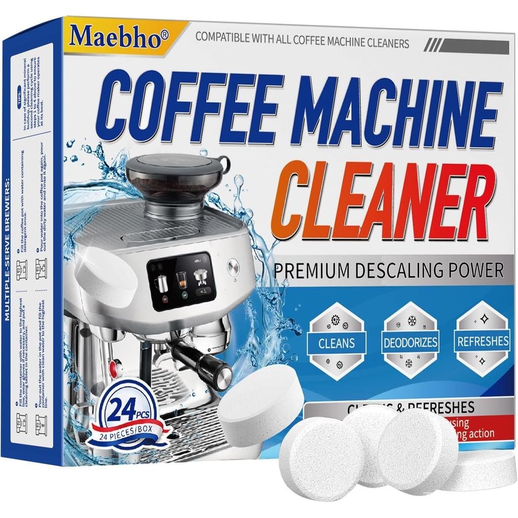 Coffee Machine Cleaner Descaler Tablets - 24 Count Coffee Maker Cleaner Tablets Deep Cleaning and De