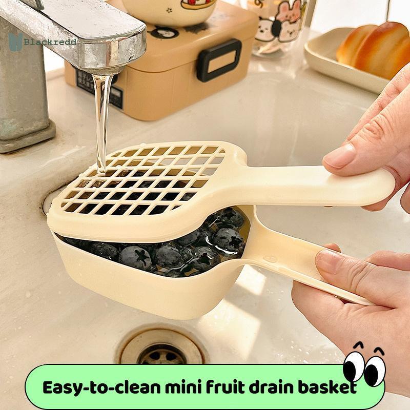 BRED Mini Fruit Drain Basketpact Handle Design Easy Clean Plastic Blander for Kitchen Food Rinsing a