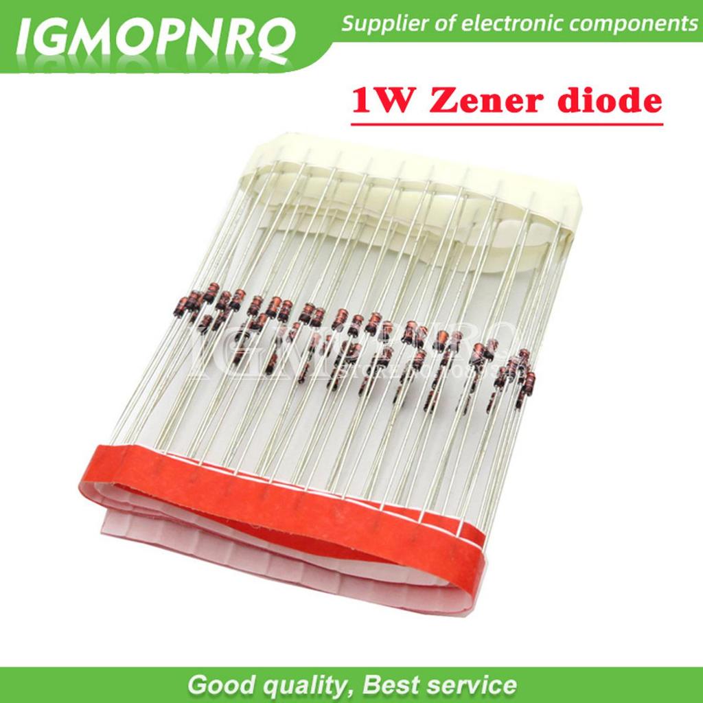100 1W ไดโอดควบคุมแรงดันไฟฟ้า DO-41 3V 3V3 3V6 3V9 4V3 4V7 5V1 5V6 6V2 6V8 7V5 8V2 9V1 10V 11V1A 1N 