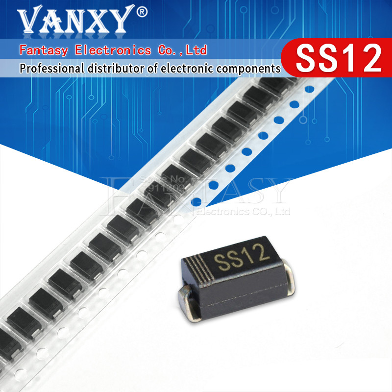 100pcs SMA 1N5817 smd 1A 20V do-214ac IN5817 Schottky ไดโอด SS12