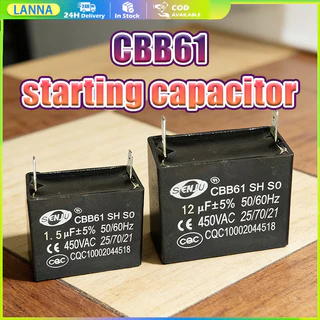 ร้านอยู่ที่ไทย คาปาซิเตอร์ 450v เครื่องซักผ้า เเอร์ พัดลม ตู้เย็นตัวเก็บประจุ CBB61 ระบายความร้อนได้ดี