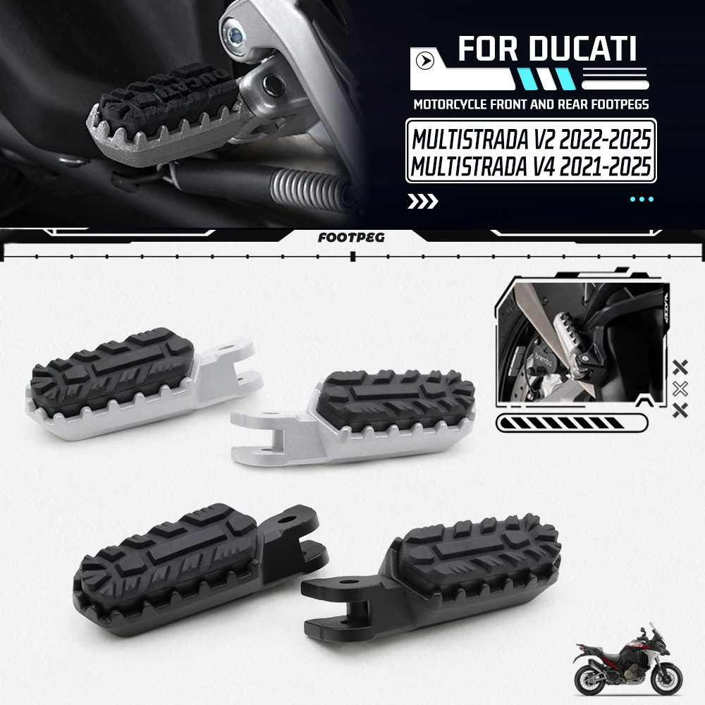 หมุดเท้าด้านหน้าด้านหลังสําหรับ Ducati Multistrada V4 V4S RS Pikes Peak Rally V2 V2S
