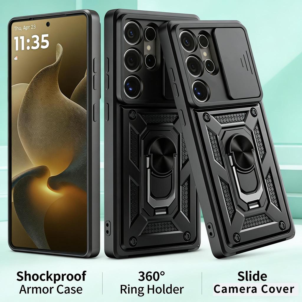กันกระแทกป้องกันเคสโทรศัพท์หนักพร้อมขาตั้งเหมาะสําหรับ Samsung Galaxy S26 Ultra S25 Ultra S25 Fe S24