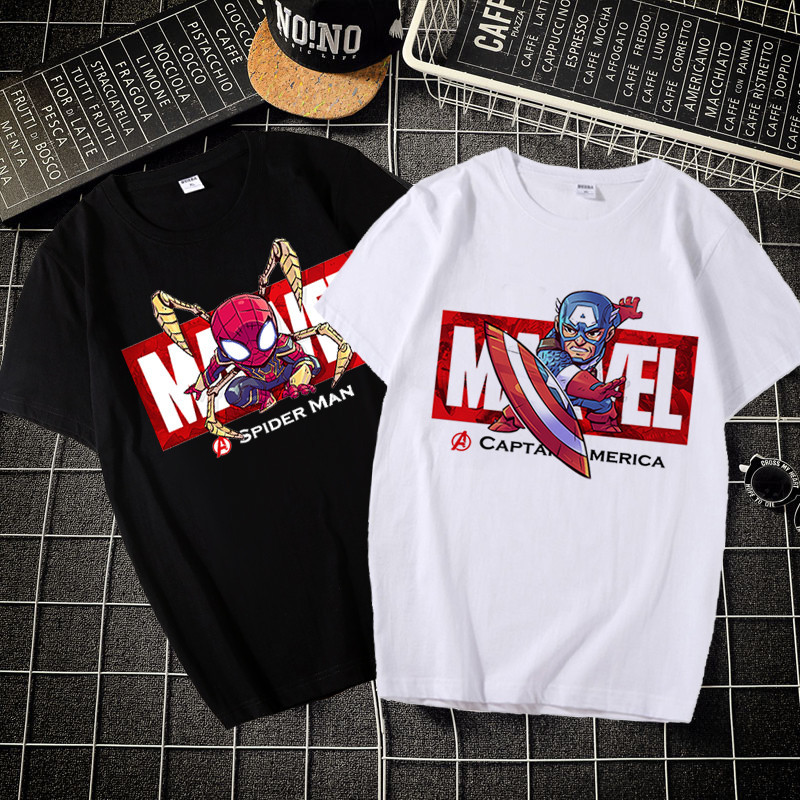 CODMarvel Avengers: Endgame ภาพยนตร์แฟชั่นอะนิเมะเสื้อยืดผู้หญิง Iron Man Spider Man Hulk ฤดูร้อนผู้