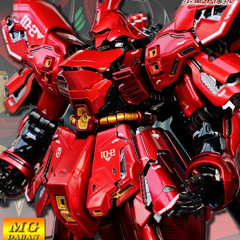 Taipan Electroplating Sazabi MG1: 100 Casa 6631S Fighting J Packing Model Mecha Figure ของเล่นพร้อมไ