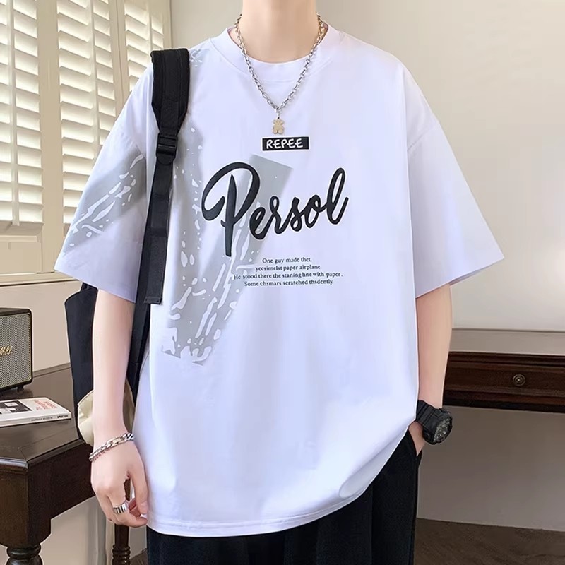Y-T🧸เสื้อแฟชั่น เสื้อยืด oversize ผ้าฝ้าย100% แนวสตรีท ไม่ต้องรีดผ้า สวมใส่สบาย ผ้านิ่ม ลาย "PERSOL"
