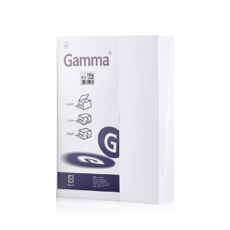 GAMMA กระดาษการ์ด A4 180 แกรม สีขาว แพ็ค 100 แผ่น