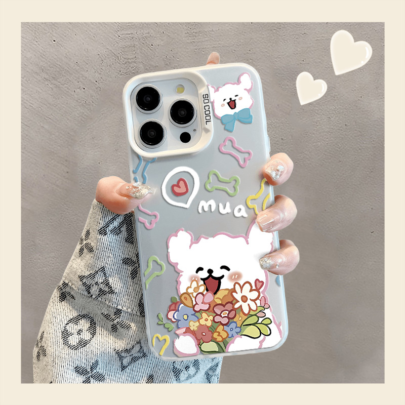 คู่สุนัขสีขาวเล็กๆสําหรับVivo Y17 Y12 Y12S Y30 Y7S Y50 Y100 V23E V23 V25 V27 V29 X60 X70 X80 X90 X10