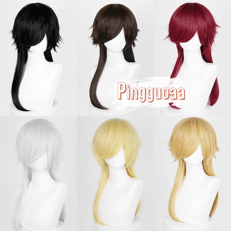 12H 【Manmei】Universal Women Men 60cm Long Tails Cosplay Wig Fluffy Practice Hand Heat Resistant Synt