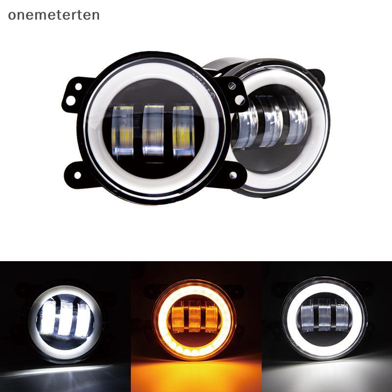 Rten รถ LED 4 นิ้วกันชนหน้าไฟตัดหมอกสําหรับ Off-Road พร้อม/ไม่มีสีขาวสีเหลืองแหวน DRL Angel Eyes โคมไฟ 30W ไฟตัดหมอก N