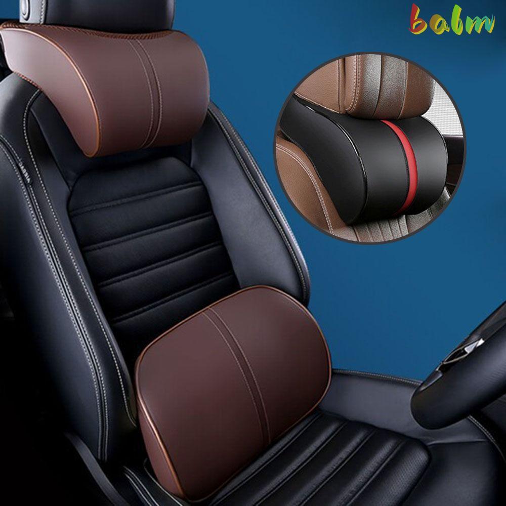 BALM หมอนรองคอหนัง PU ปรับได้ Memory Foam Soft Auto Cushion แผ่นรองเอว