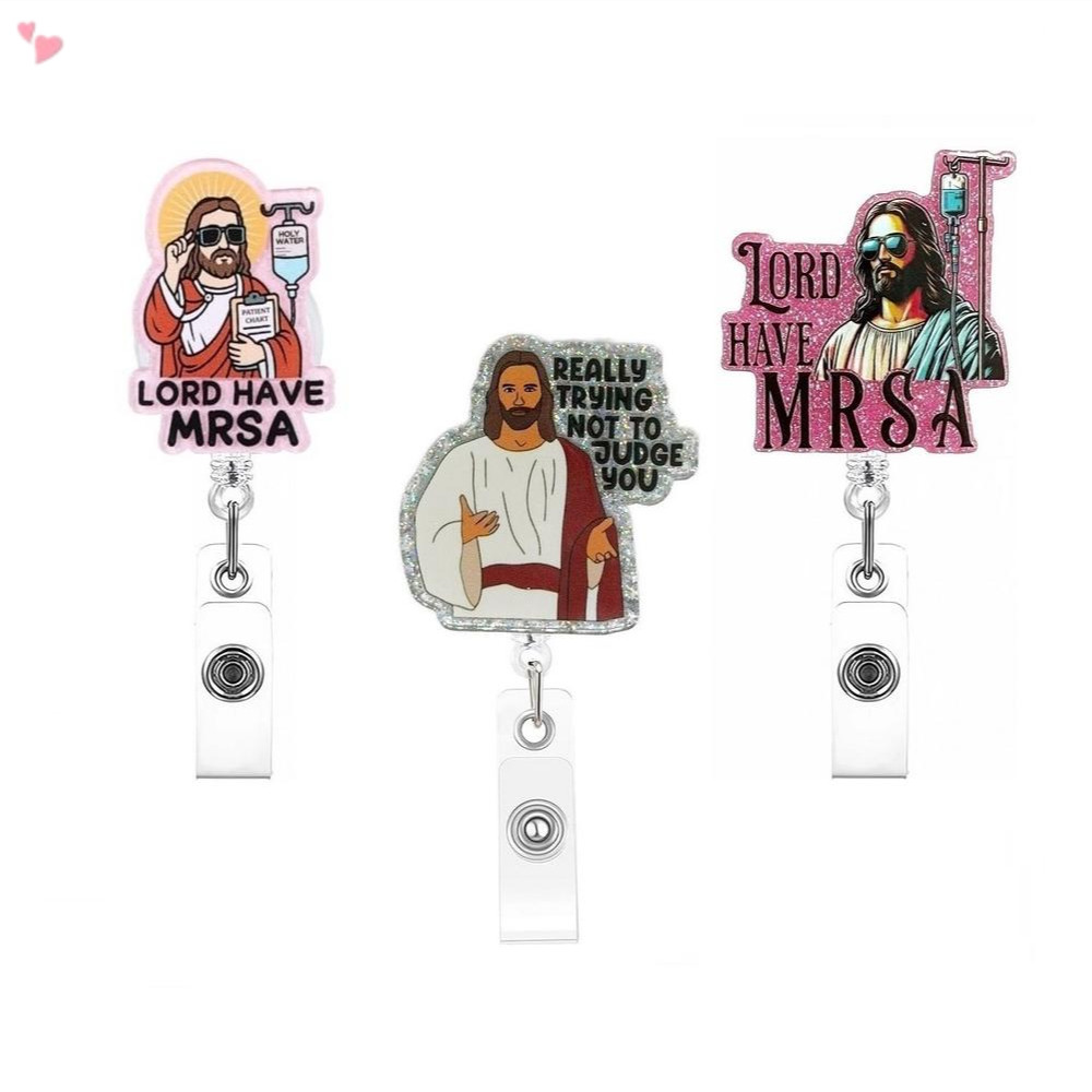 Lord Have MRSA รอกป้ายพยาบาลตลก, ที่ใส่ป้ายทางการแพทย์ ID แบบพับเก็บได้น่ารัก, แท็กชื่อ Pediatric Wo