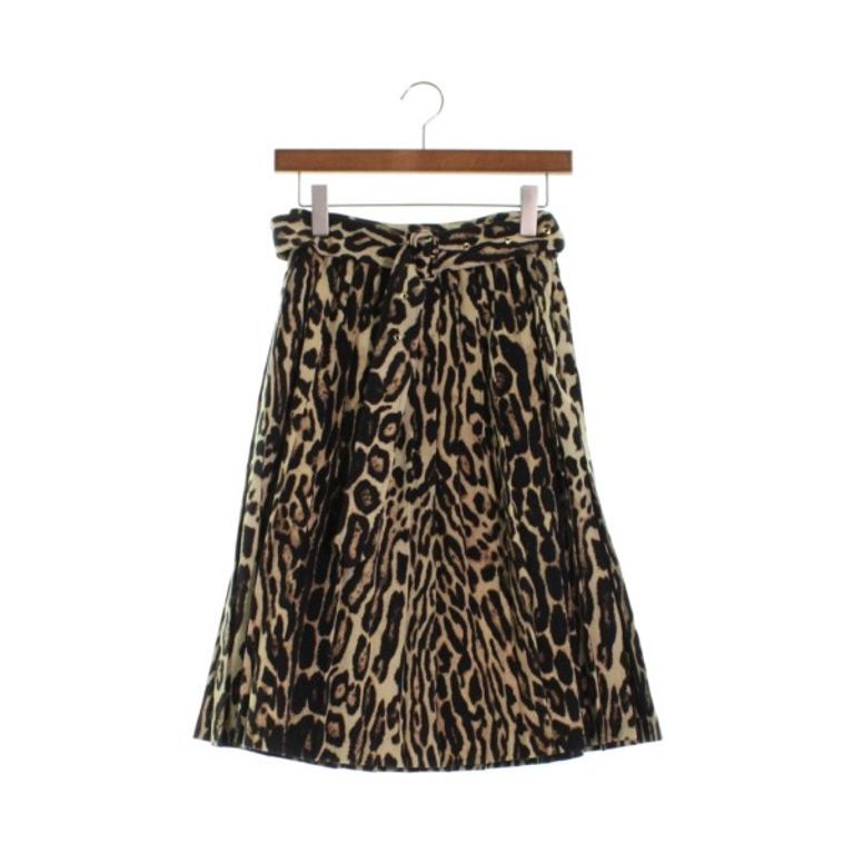Burberry Skirt Black Beige Women's Long Leopard Print Direct from Japan Secondhand