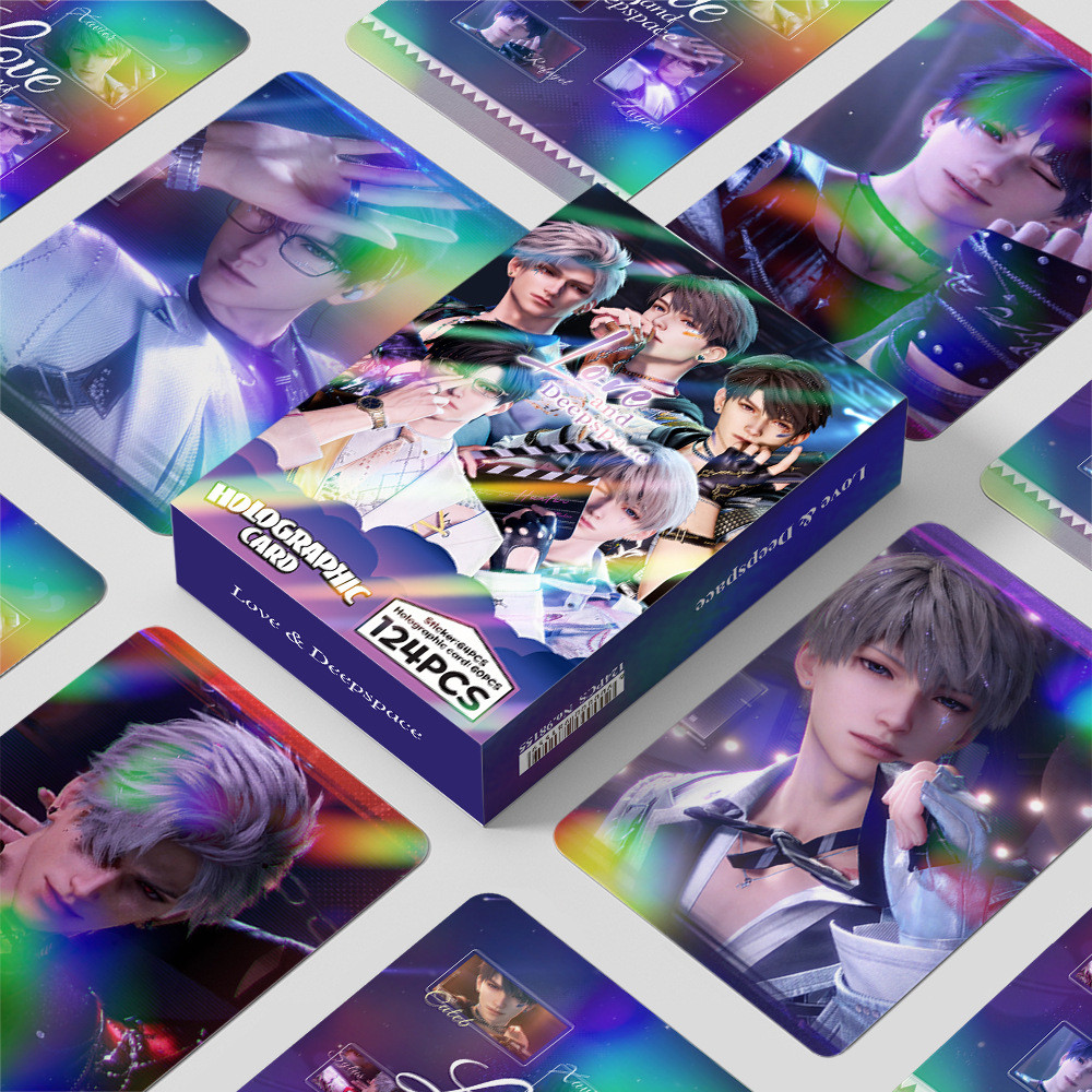 การ์ดโลโม่เลเซอร์ Love and Deepspace Photocard โปสการ์ดการ์ด 60 ชิ้น + สติ๊กเกอร์ 64 ชิ้น