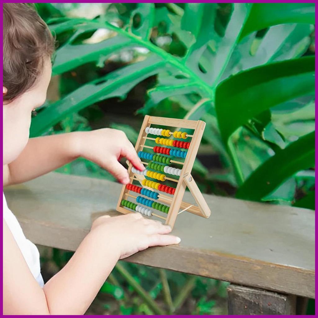 ลูกคิดไม้สําหรับเด็กก่อนวัยเรียนนับของเล่นคณิตศาสตร์การเรียนรู้การบวกและการลบเกม Enlighten สําหรับ p